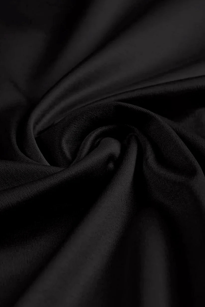 Polo manches longues coton mercerisé · Noir