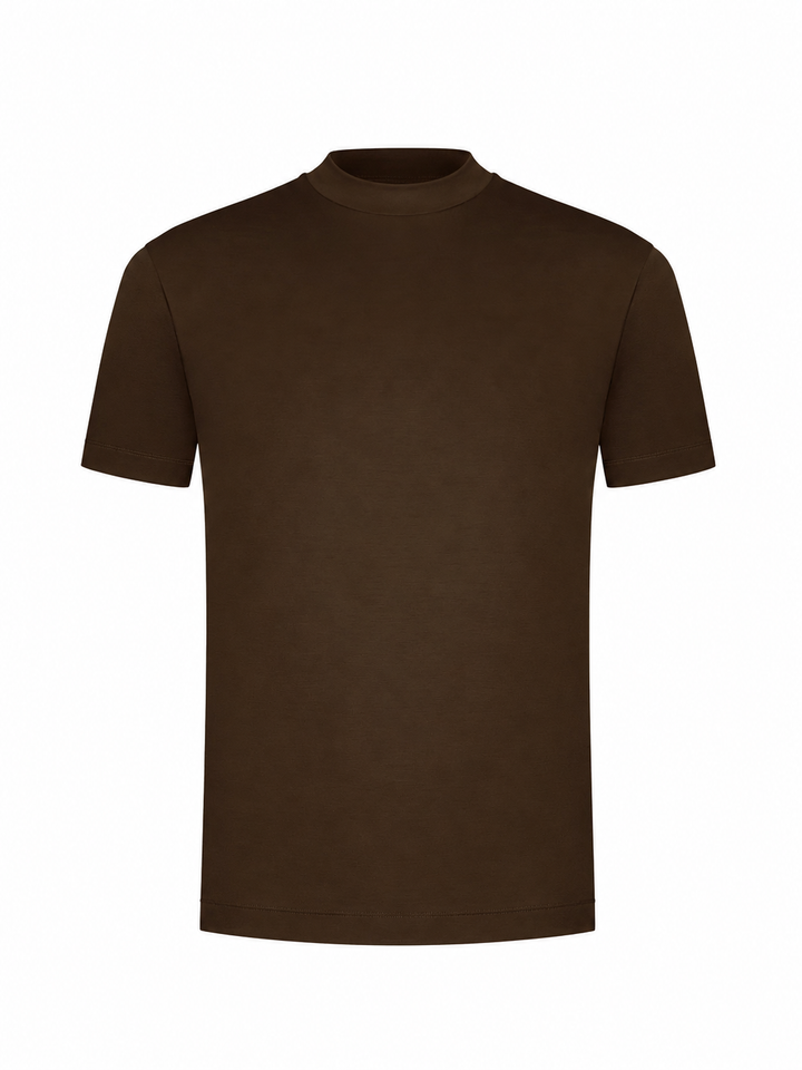 T-shirt coton mercerisé · Marron