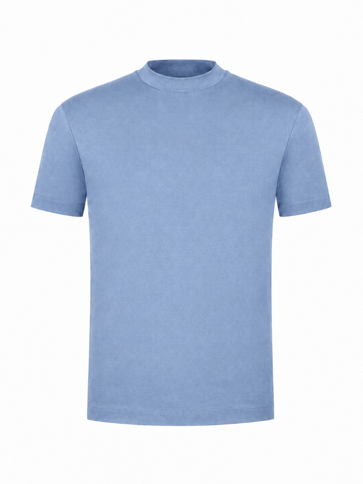 T-shirt coton mercerisé · Bleu poussière