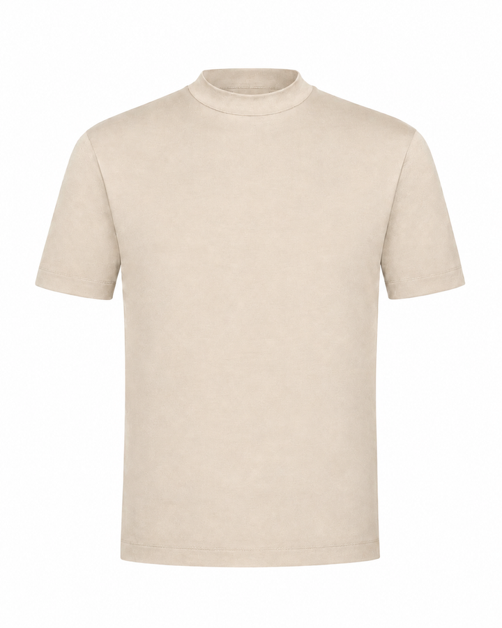 T-shirt coton mercerisé · Beige