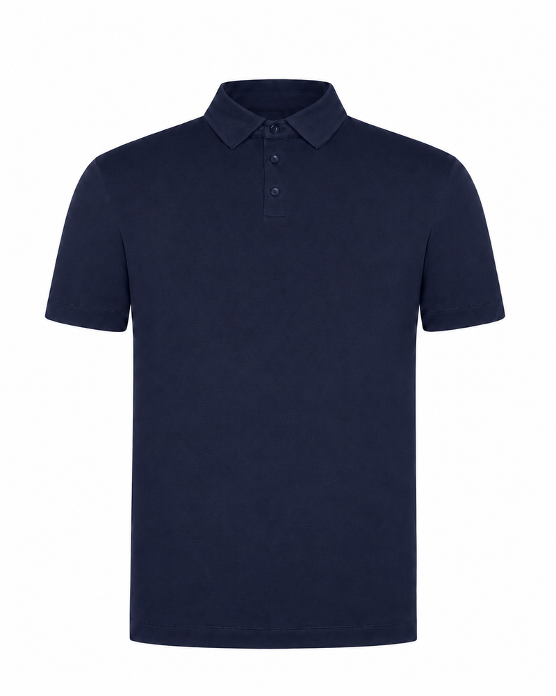 Polo coton mercerisé · Marine