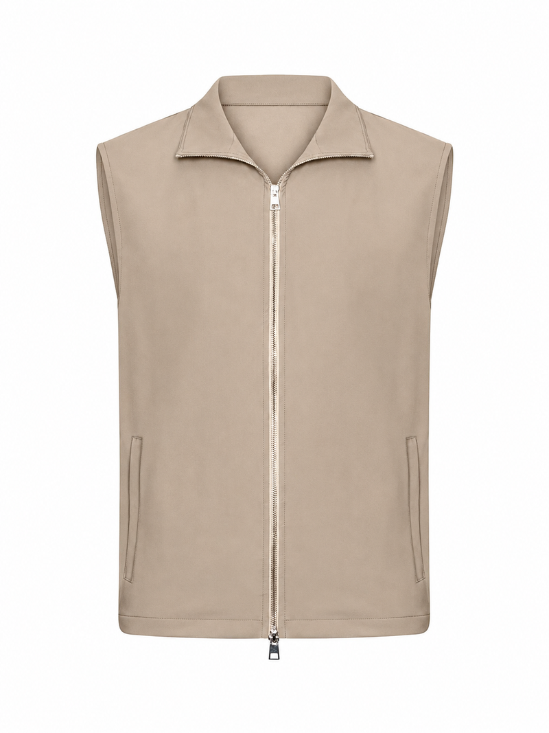 Gilet technique sans manches · Beige