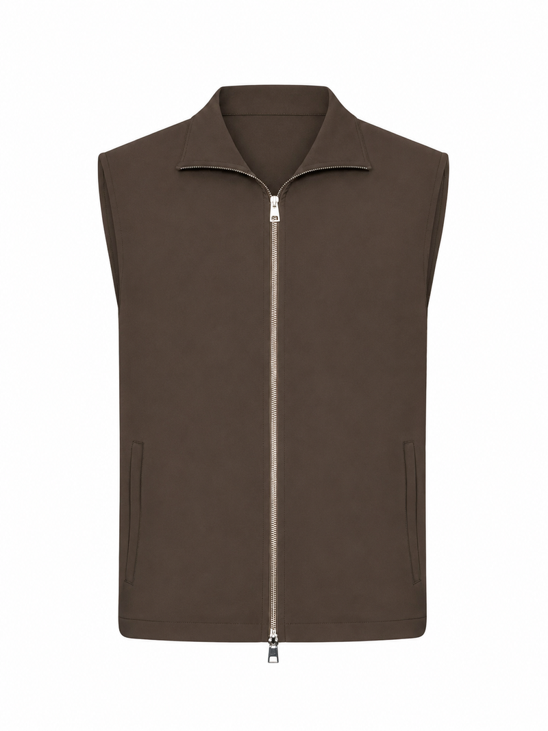 Gilet technique sans manches · Marron