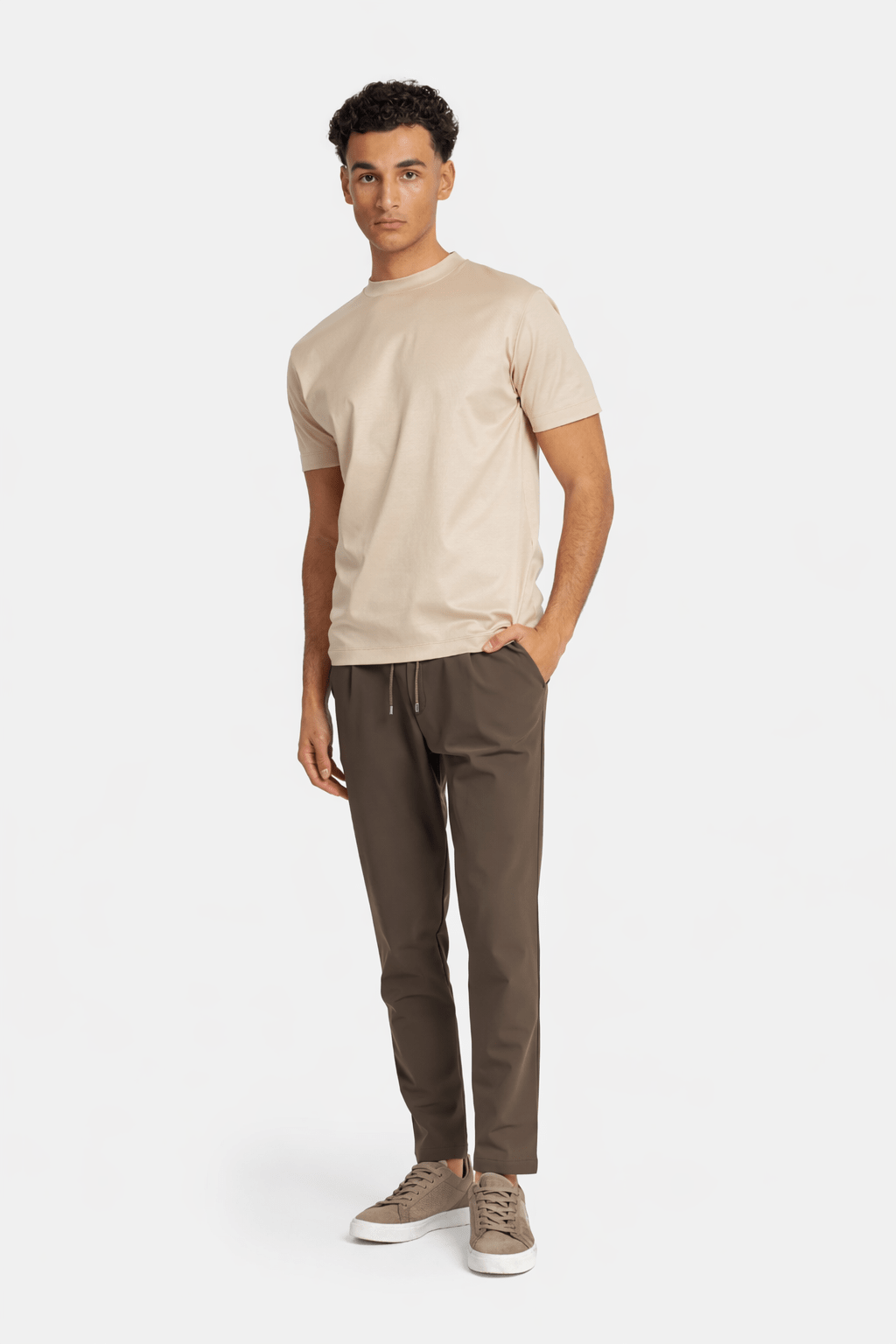 T-shirt coton mercerisé · Beige — réf catalogue