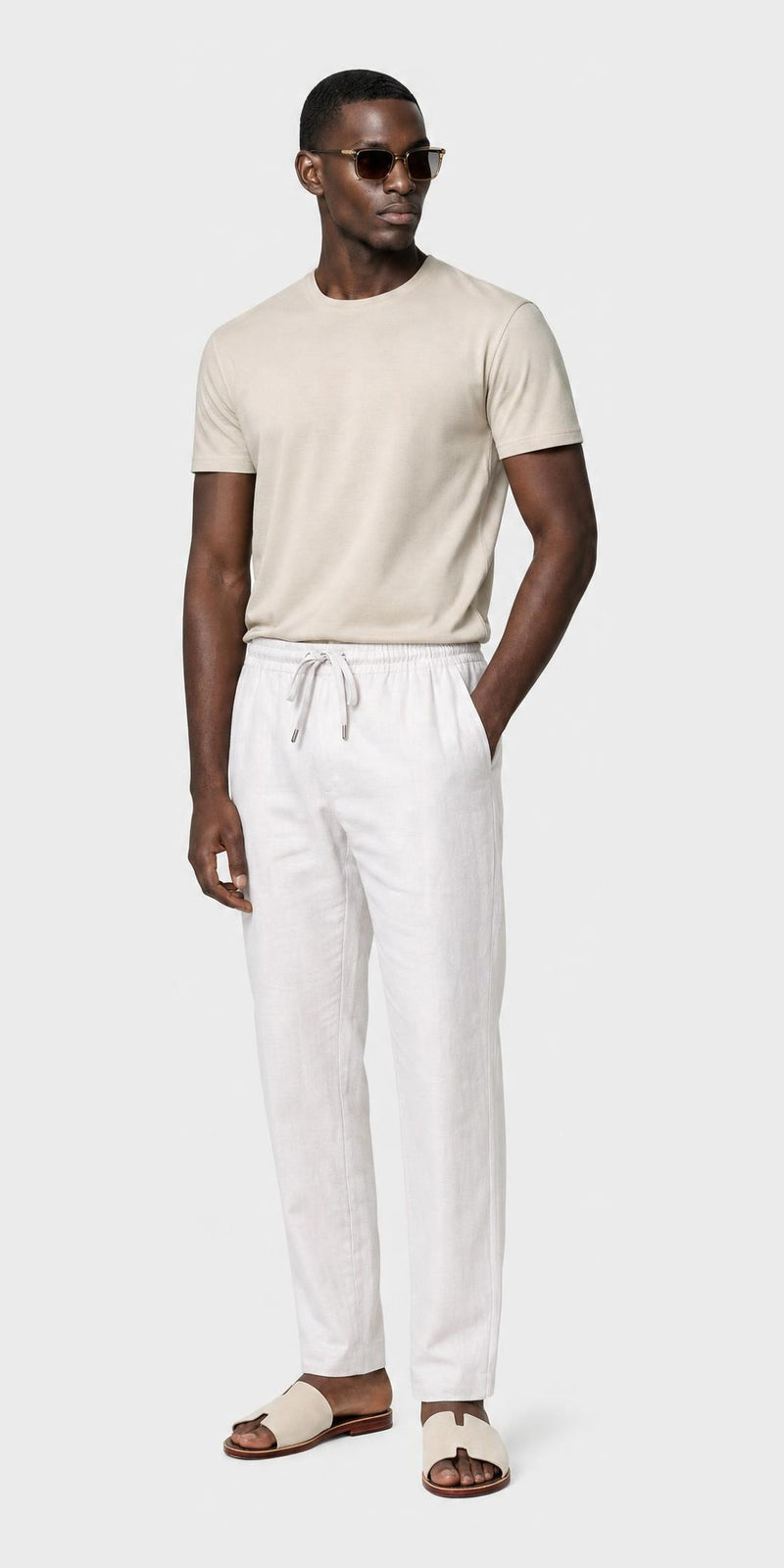 Pantalon en lin · Blanc