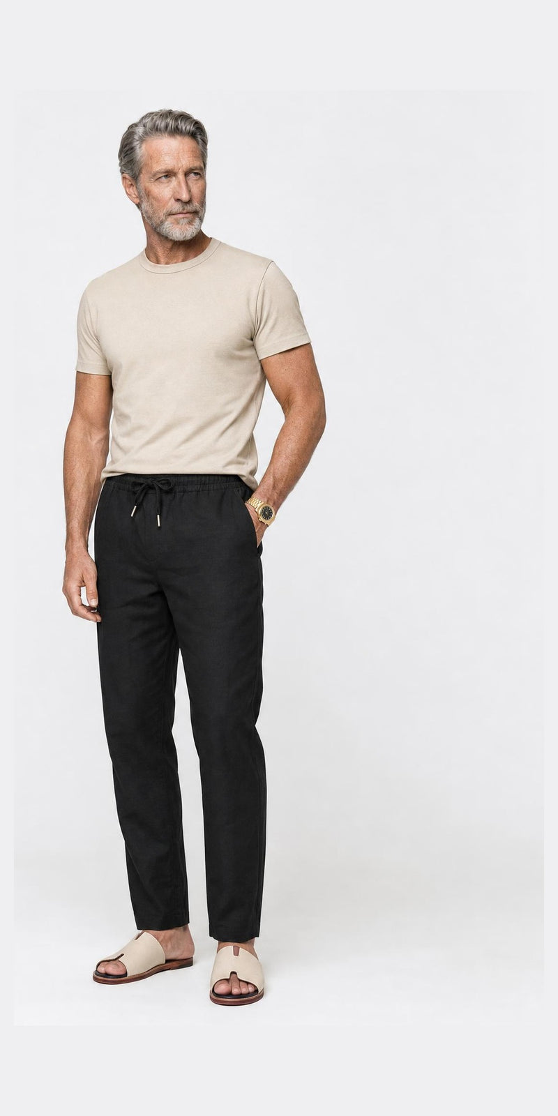 Pantalon en lin · Noir