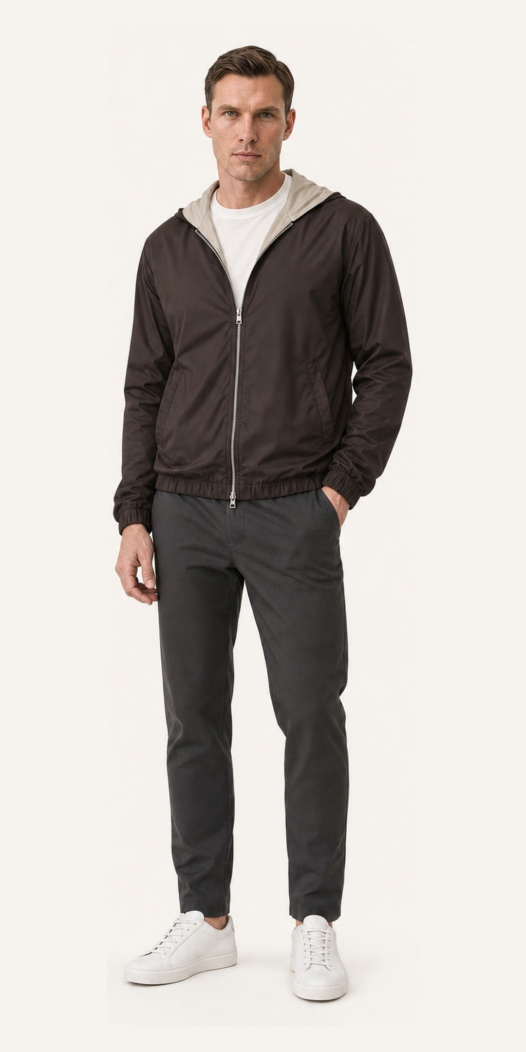 Pantalon coton · Marron — photo 1