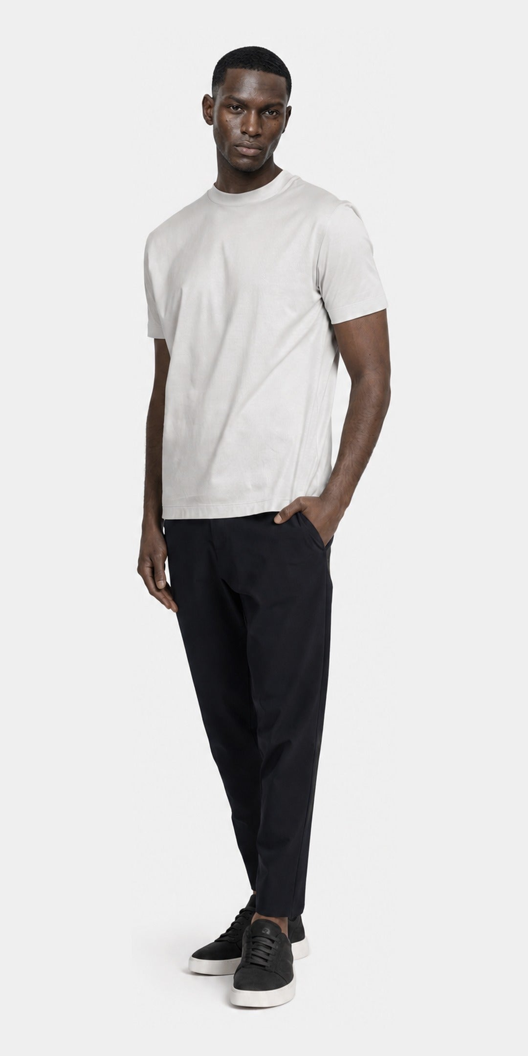 Polo manches longues coton mercerisé · Blanc — photo 3